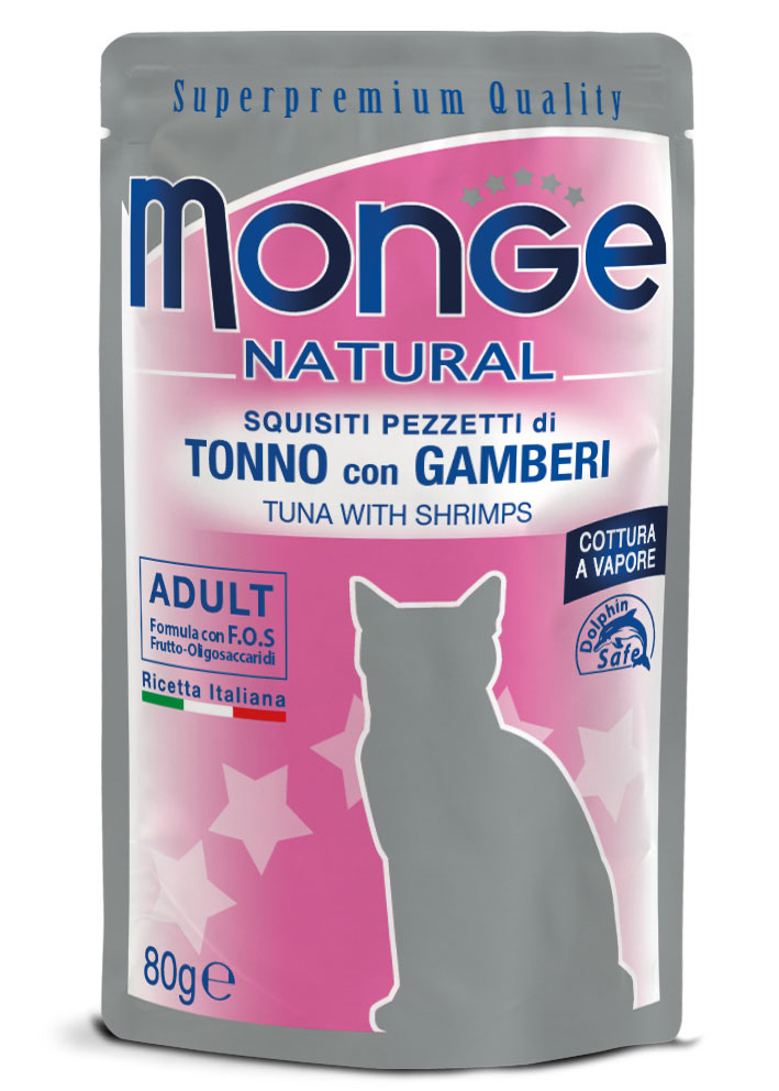 Monge Gatto Adult Tonno e Gamberi - Bustina da 80g Monge Gatto Adult Tonno e Gamberi - Bustina da 80g